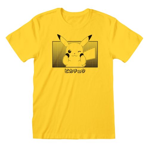 Unisex Majica Kratkih Rukava Pokémon Pikachu Katakana - Rumena slika 1