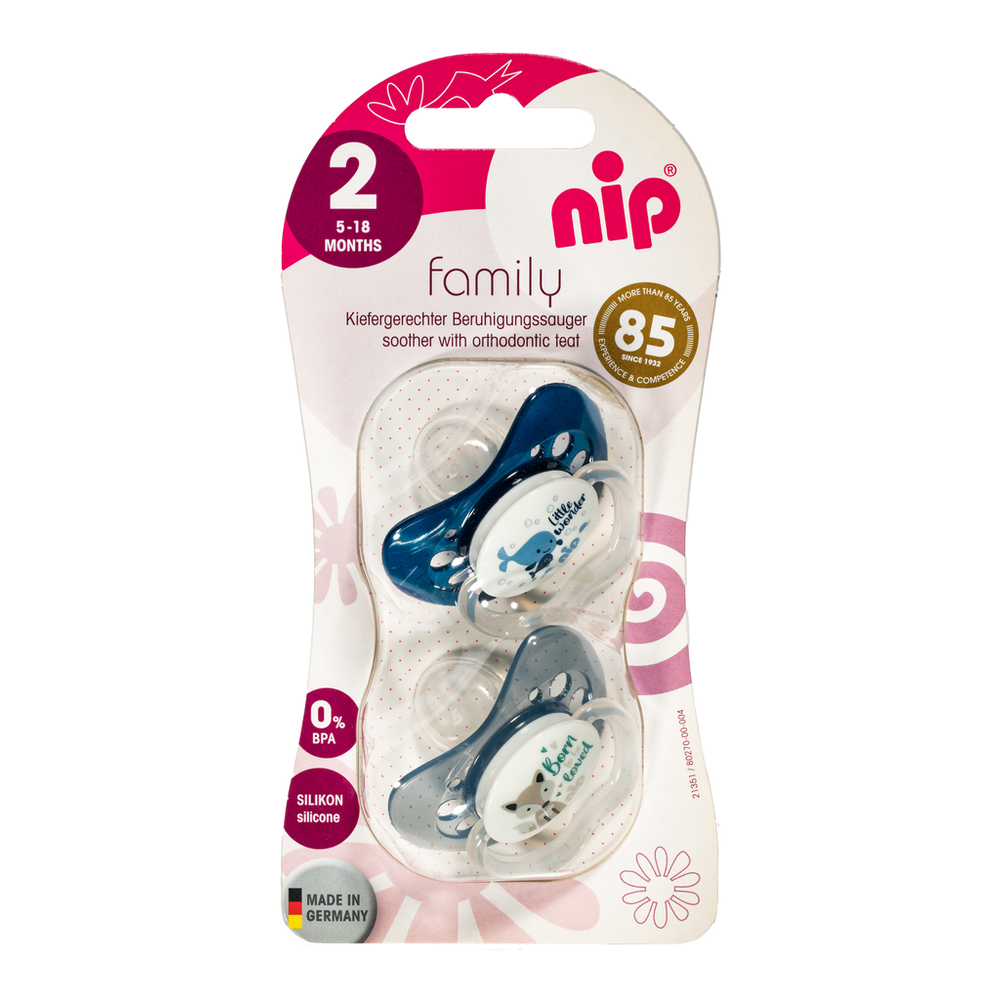 nip® Duda varalica Family 5-18mj (veličina 2) - Silikon, 2kom Plava slika 3