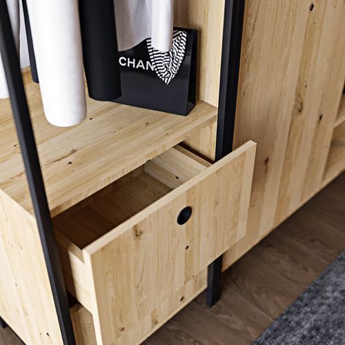 Hanah Home Okan Ã–zel TasarÄ±m GardÄ±rop L600 Oak
Black Wardrobe slika 2