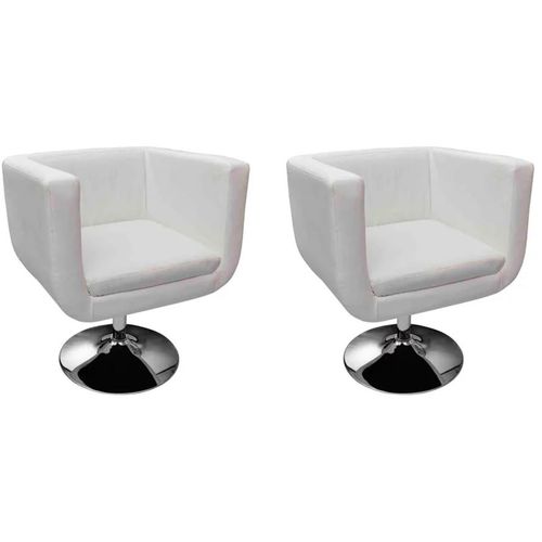 Barske stolice od umjetne kože 2 kom bijele slika 16