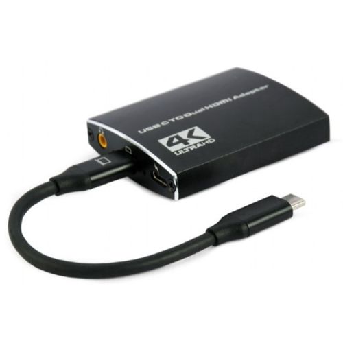 A-CM-HDMIF2-01 Gembird USB-C to dual HDMI adapter, 4K 60Hz, black slika 1