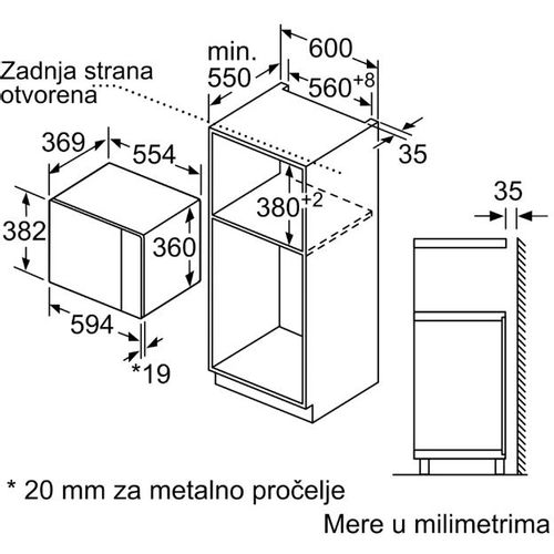 Bosch BFL554MS0 Ugradna mikrotalasna rerna serije 6, Zapremina 25L slika 7