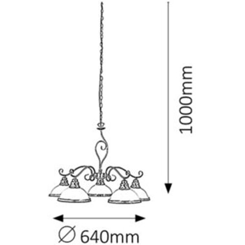 Rabalux Elisett luster E27 5x60W bronza Klasična rasveta slika 2