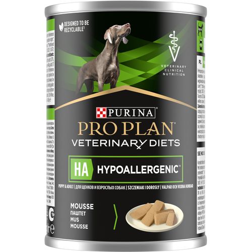 PRO PLAN VETERINARY DIETS HA Hypoallergenic, kod intolerancije na hranu, mousse, 12x400g slika 1