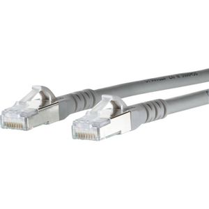 Metz Connect 1308455033-E RJ45 mrežni kabel, Patch kabel cat 6a S/FTP 5.00 m siva sa zaštitom za nosić 1 St.