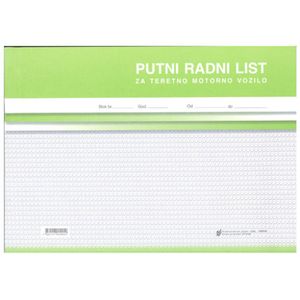 VI-26 PUTNI RADNI LIST ZA TERETNO MOTORNO VOZILO; Blok 2 x 50 listova, 29,7 x 21 cm