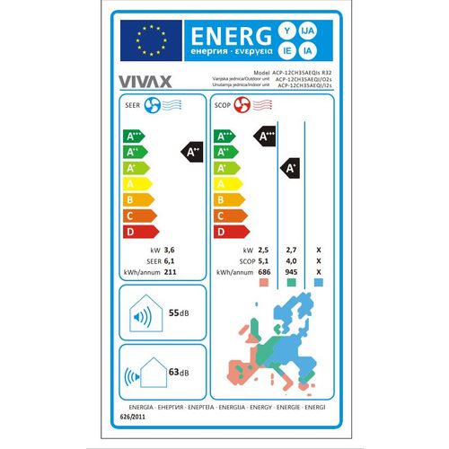 Vivax Cool ACP12CH35AEQIs  Inverter klima uređaj, 12000 BTU slika 5