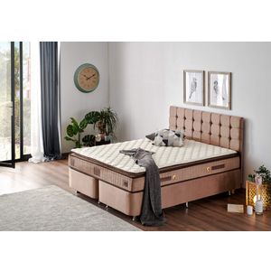 Woody Fashion Madrac, Bijela boja Smeđa, W Cotton 140x200 cm Double Size Firm Mattress