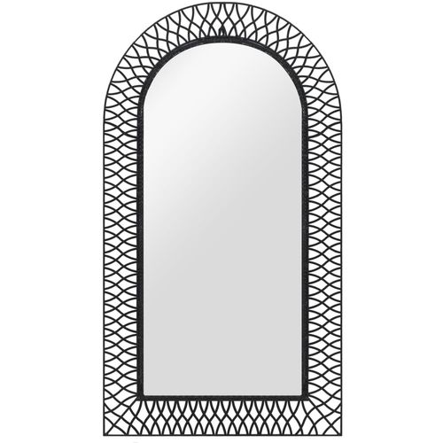 Vrtno zidno ogledalo s lukom 60 x 110 cm crno slika 3