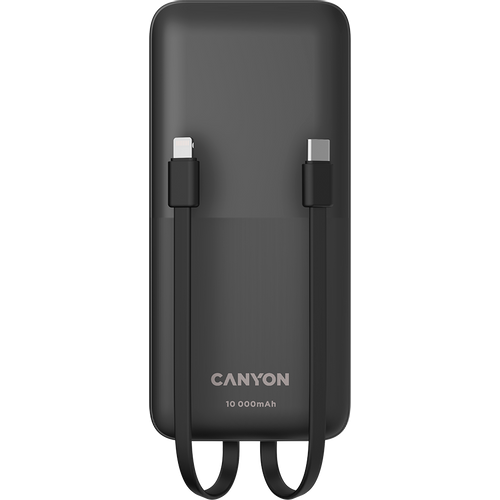 CANYON PB-1010, Power bank 10000mAh Li-pol battery with 2pcs Build-in Cable, Input: TYPE-C: 5V3A/9V2A 18WMicro USB: 5V2A/9V2A 18W Output: TYPE-C: 5V3A/9V2.2A 20WUSB-A: 4.5V5A ,5V4.5A, 5V3A,9V2A ,12V1.5A 22.5WTYPE-C cable: 4.5V5A ,5V4.5A, 5V3A, slika 3