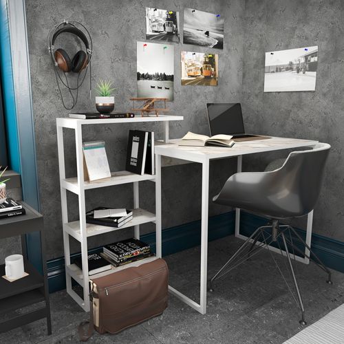 Rino - White White Study Desk slika 3