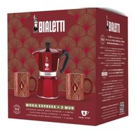 Bialetti Deco Glamour set moka pot za 6 šoljica + 2 šoljice glam crvene