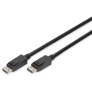 Digitus DisplayPort priključni kabel DisplayPort utikač, DisplayPort utikač 2.00 m crna AK-340106-020-S Ultra HD (8K), pozlaćeni kontakti DisplayPort kabel