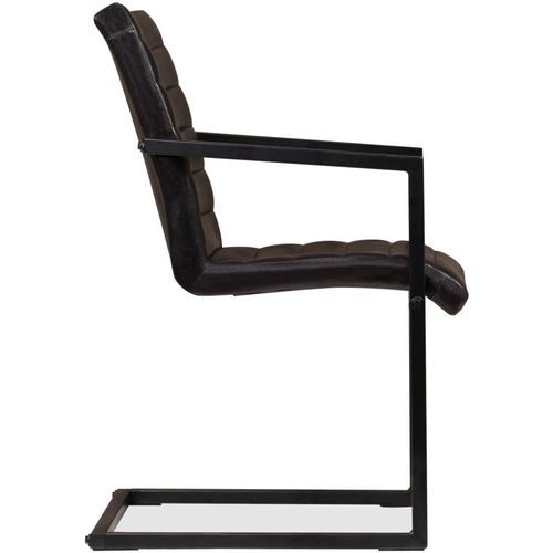 Blagovaonske stolice od prave kože 2 kom antracit slika 21