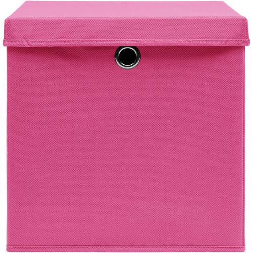 Kutije za pohranu s poklopcima 10 kom roze 32x32x32 cm tkanina slika 30