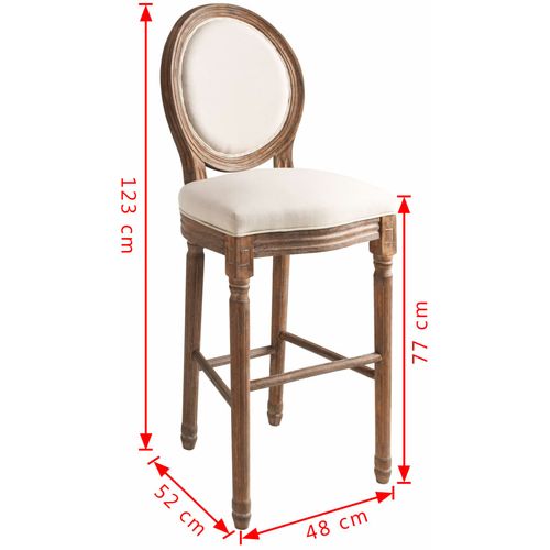 Barske stolice od bijele tkanine 2 kom slika 24