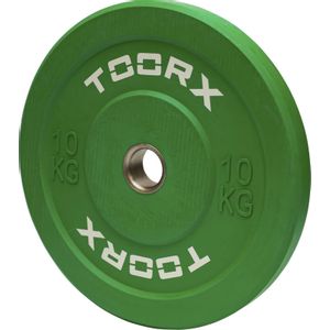 Olimpijski bumper pločati uteg Toorx 10 kg, zelen