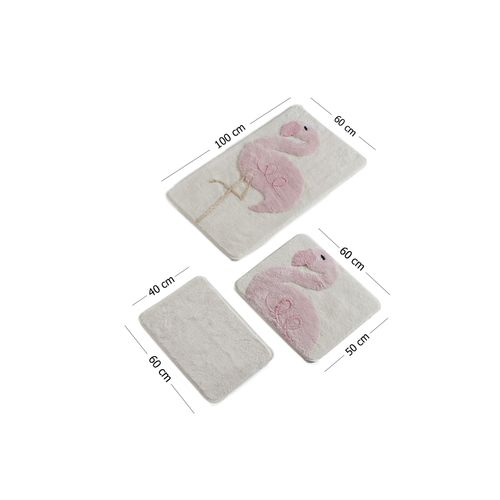 Pınk Flamıngo Multicolor Bathmat Set (3 Pieces) slika 3