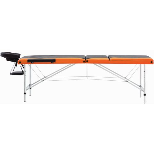 Sklopivi masažni stol s 3 zone aluminijski crno-narančasti slika 20