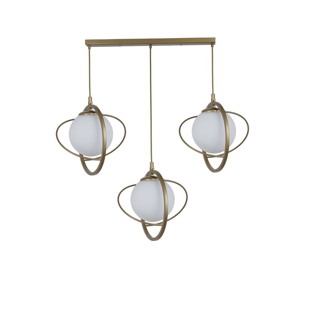 Nepal 3 Lü Sıralı Eskitme Beyaz Camlı Sarkıt AntiqueWhite Luster slika 1