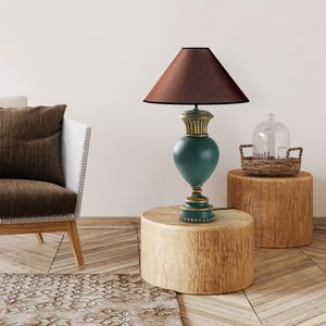 ELEGANZE-5323 Zelena-Smeđa Stolna Lampa