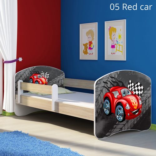 Dječji krevet ACMA s motivom, bočna sonoma 140x70 cm 05-red-car slika 1