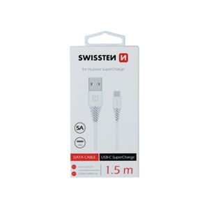 SWISSTEN kabel USB/USB-C, 5A, super fast, 1.5m, bijeli EOL