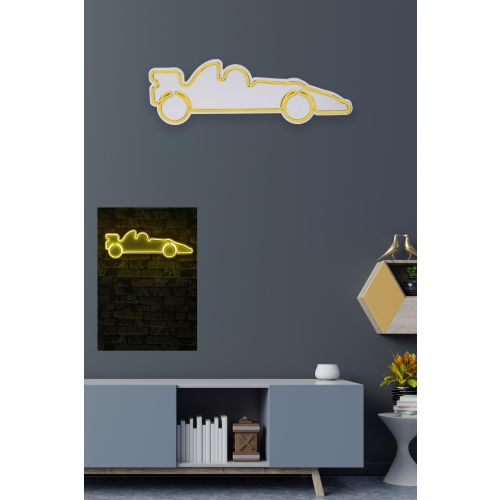 Wallity Ukrasna plastična LED rasvjeta, Formula 1 Race Car - Yellow slika 3