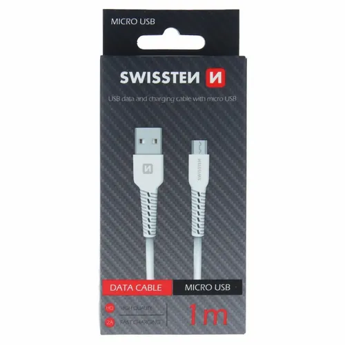 Swissten kabl USB/Micro USB 1,0m bela slika 2