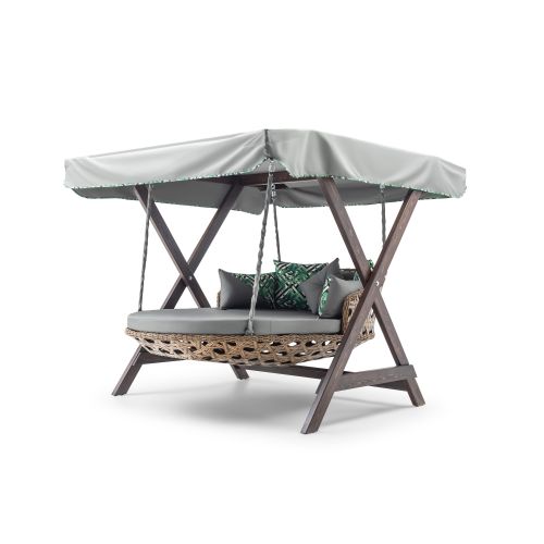 Dominic - Grey Grey Garden Double Swing Chair slika 2