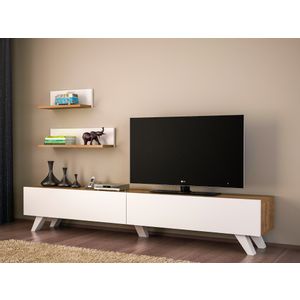 Woody Fashion TV jedinica, Bijela boja Orah, Amerika - White, Walnut