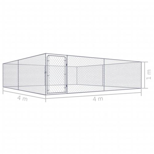 Vanjski kavez za pse od pocinčanog čelika 4 x 4 x 1 m slika 19