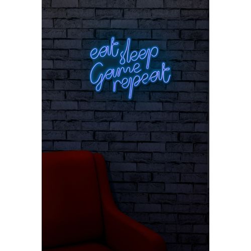 Wallity Zidna dekoracije svijetleća EAT, eat sleep game repeat - Blue slika 3