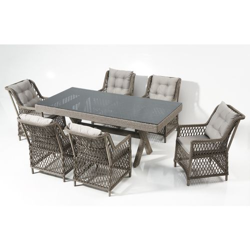 Floriane Garden Set vrtnih stolova i stolica (7 komada), siva boja, Calista slika 2