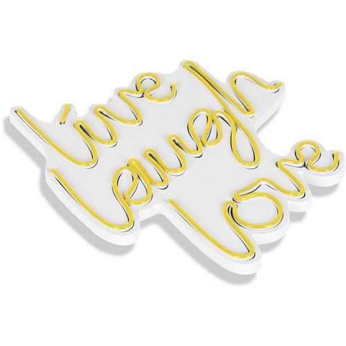 Wallity Ukrasna plastična LED rasvjeta, Live Laugh Love - Yellow slika 5