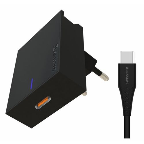 SWISSTEN punjač za AC220, 1xUSB-C, Super fast za Samsung, 25W, kabel USB-C, crni slika 4