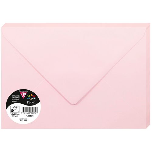 Clairefontaine kuverte Pollen 162x229mm 120gr pink 1/20 slika 1