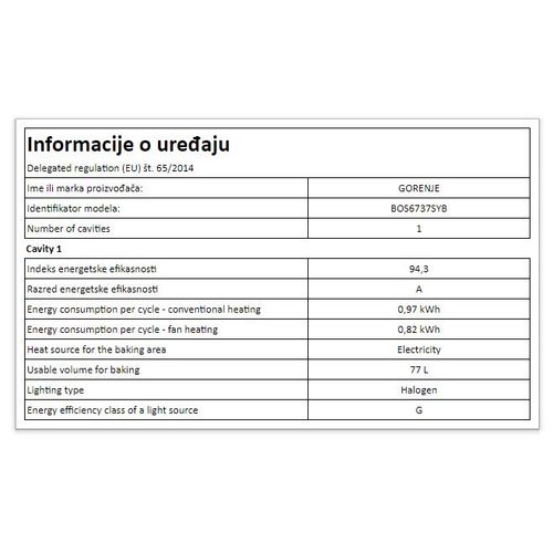 Gorenje BOS6737SYB Ugradna multisistemska rerna, crna slika 10