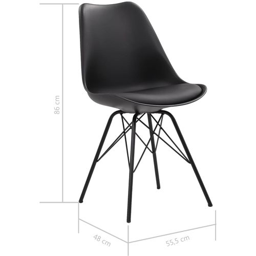 Blagovaonske stolice od umjetne kože 6 kom crne slika 16