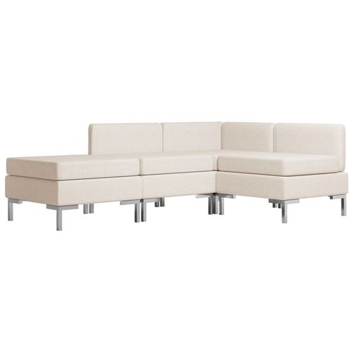 4-dijelni set sofa od tkanine krem slika 9