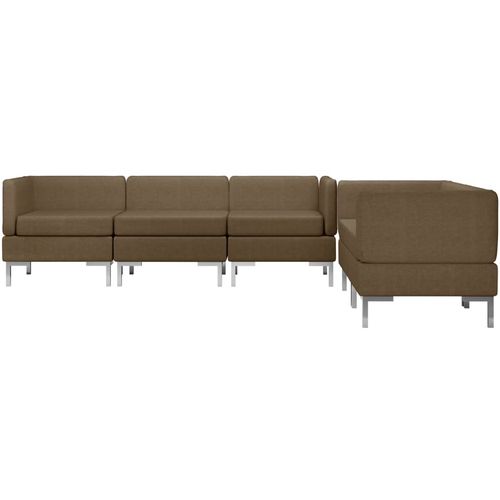 5-dijelni set sofa od tkanine smeđi slika 11