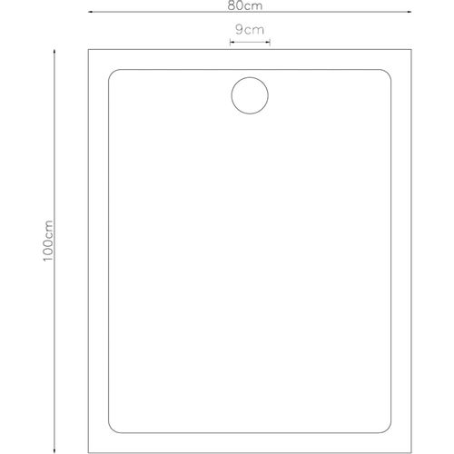 Pravokutna ABS tuš-kada crna 80 x 100 cm slika 40