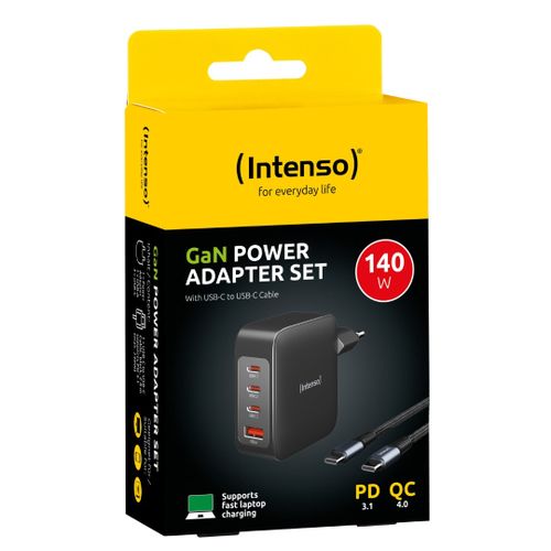 Intenso 140W GaN punjač s 3xUSB-C i 1xUSB-A priključcima te uključenim 2M 200W USB-C kabelom slika 9