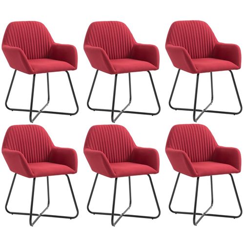 Blagovaonske stolice od tkanine 6 kom crvena boja vina slika 24