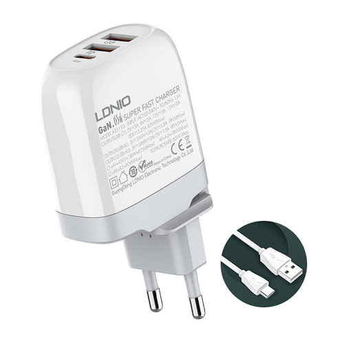 Kucni punjac LDNIO A3511Q PD, QC4+, QC3.0, PPS, 65W USB na Type C slika 1