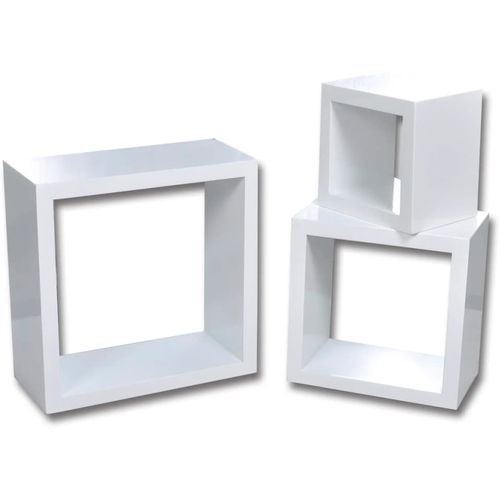 Set od 3 zidne bijele police u obliku pravokutnika slika 19