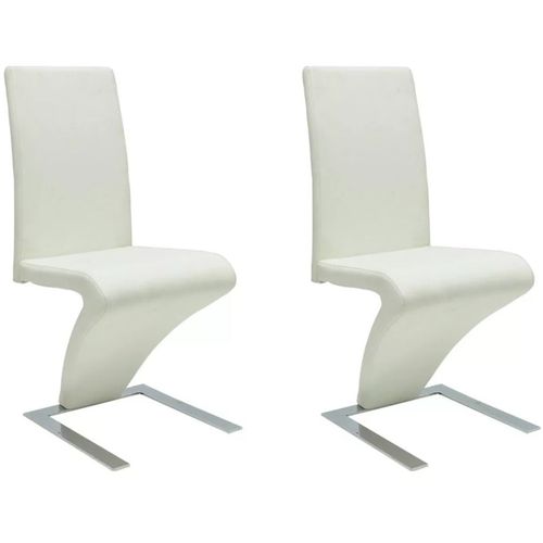 Blagovaonske stolice od umjetne kože 2 kom bijele slika 15