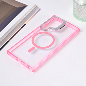 Torbica Magsafe transparent za Samsung S928B Galaxy S24 Ultra pink