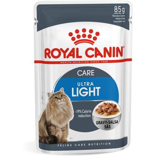 ROYAL CANIN FCN Ultra Light Weight Gravy, potpuna hrana za odrasle mačke, osigurava kontrolu tjelesne težine (komadići u umaku), 12x85 g slika 1