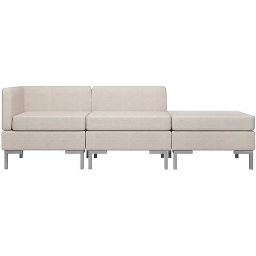 3-dijelni set sofa od tkanine krem slika 3